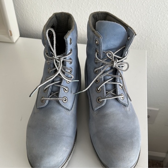 Timberland Women's Light Blue Combat Boots Waterproof 7.5 - Picture 3 of 8